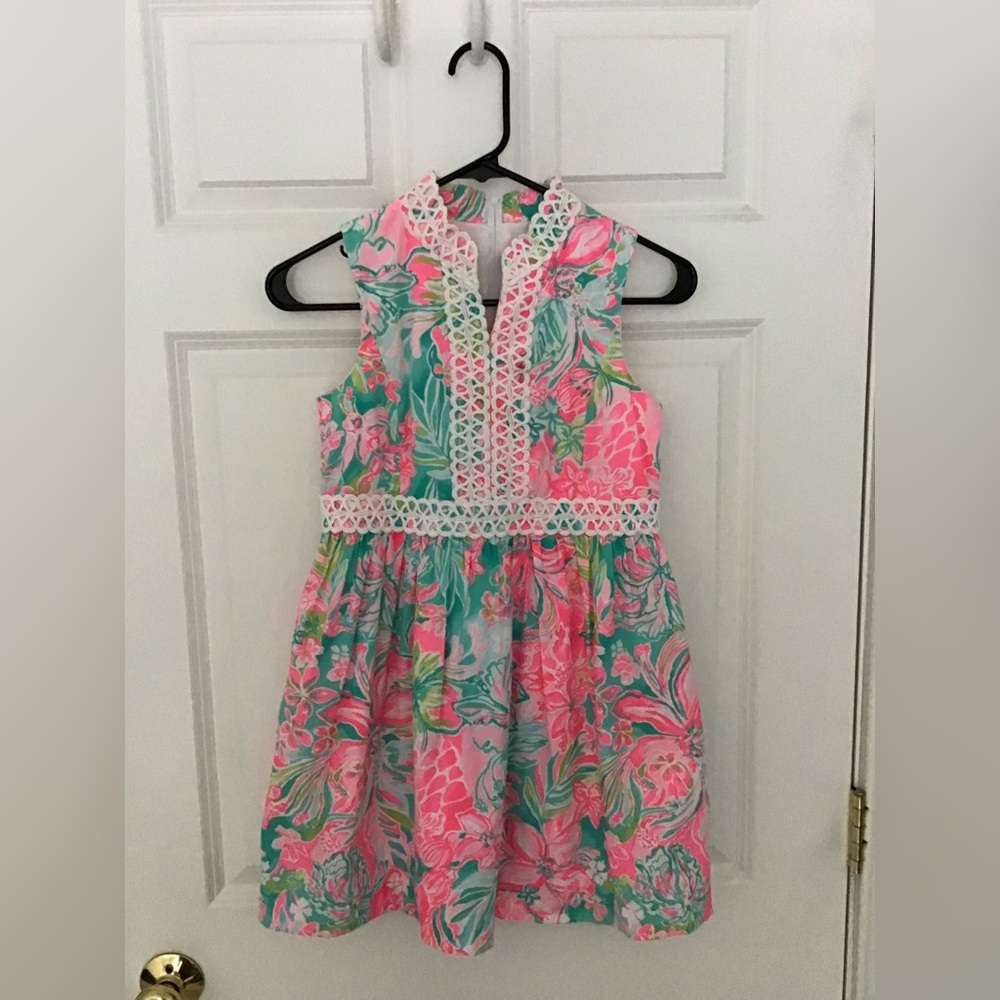 Lilly Pulitzer girls Pink and Green Floral Dress